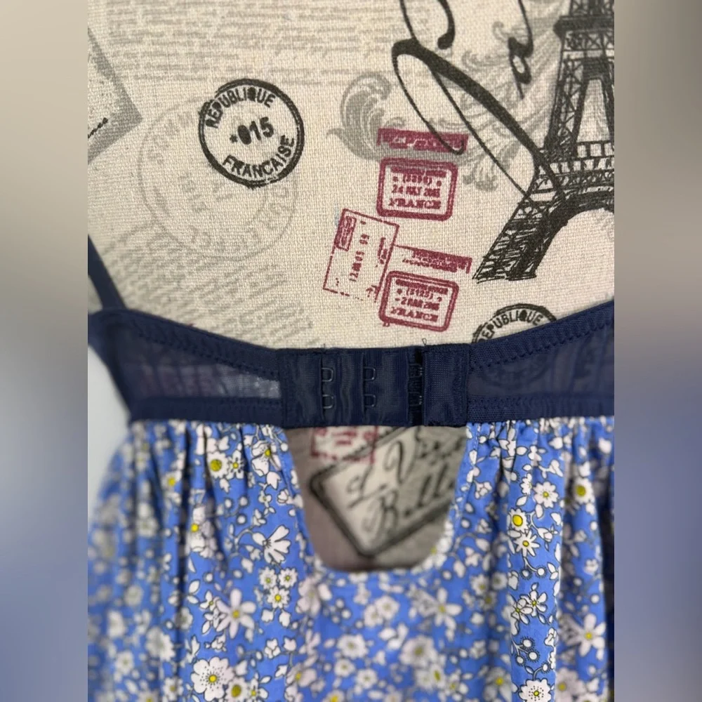 Liberty of London for Target Blue&Pink Floral Babydoll Top Lace detail size XL - Picture 11 of 15